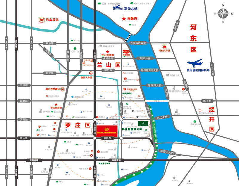 中國（臨沂）國際智慧糧油商貿城區位圖